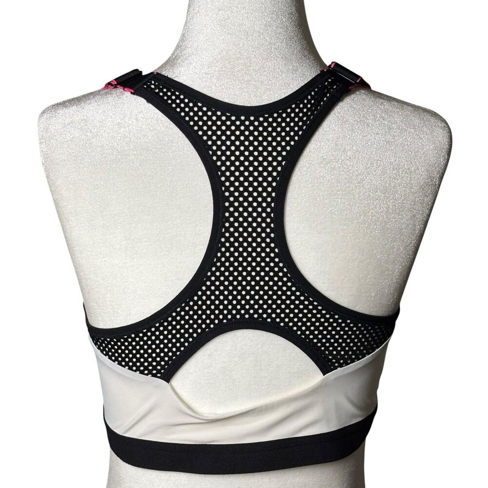 Maidenform DM7991 White/Black Secure Zip Front Underwire Racerback Sport Bra 38C - Picture 4 of 9